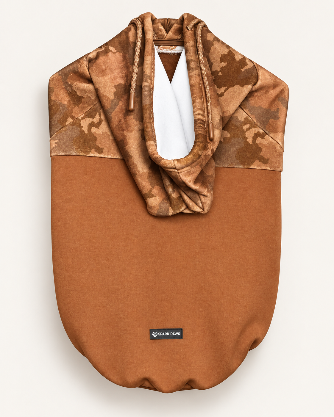 Sweat à capuche SPARK PAWS pour chien – camel et camouflage – photo 1