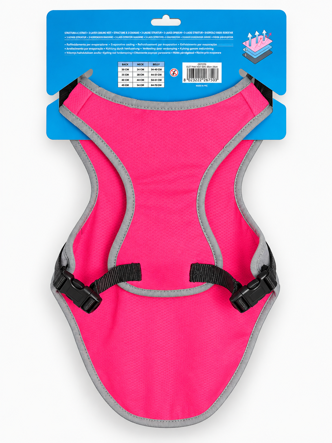 Gilet rafraîchissant Croci Ice Glide pour chien – bleu et rose – photo 4