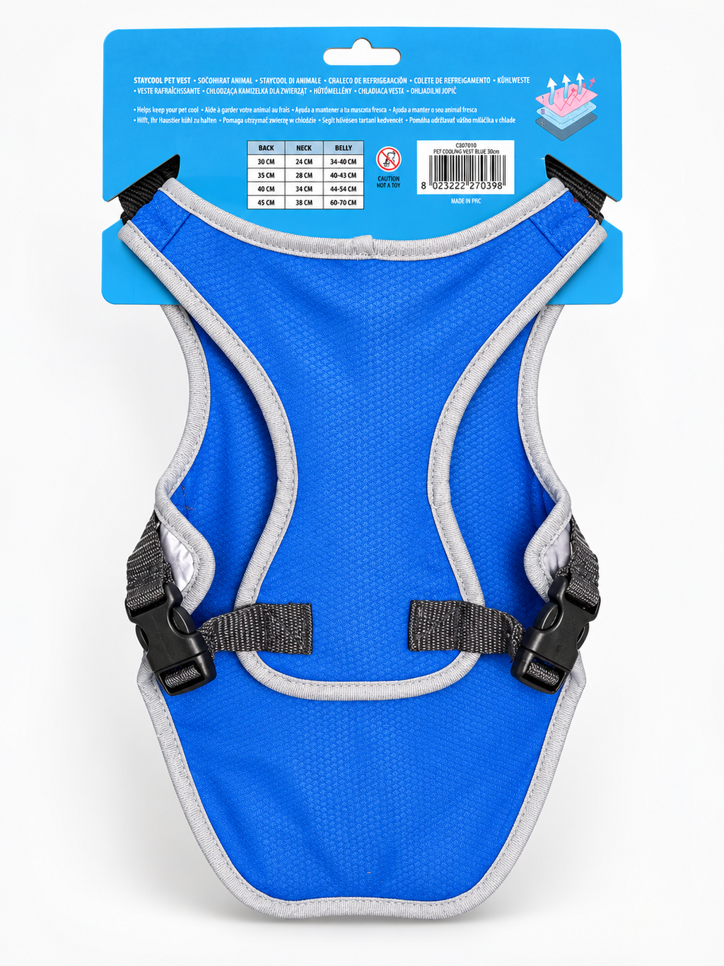 Gilet rafraîchissant Croci Ice Glide pour chien – bleu et rose – photo 2
