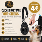 Clicker pour chien avec mousqueton – éducation et dressage