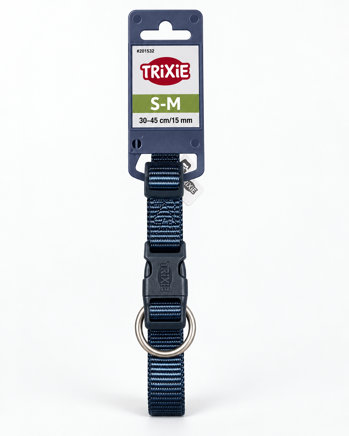 Collier TRIXIE bleu-marine S–M, 30–45 cm, largeur 15 mm